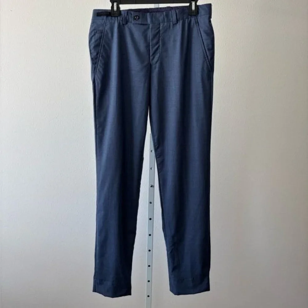 Ted Baker Pants Wool 32R X 33 Jerome Flat Front Preppy Quiet Luxury Old Money - Picture 3 of 12